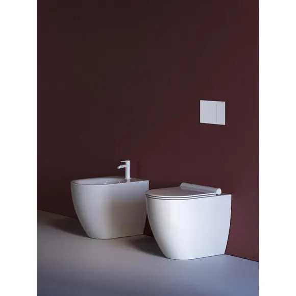 Безобідковий підлоговий унітаз Catalano Sfera 55 NewFlush 0514550001+5SCSTP000+9056080000 (воронкоподібний, з сидінням), фото , изображение 2