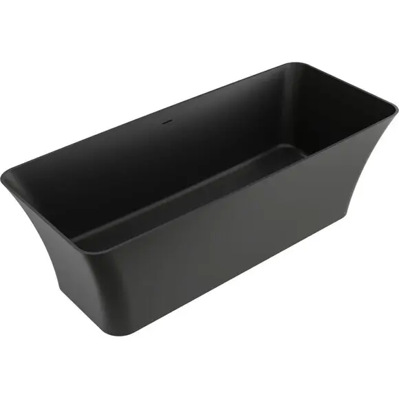Мармурова ванна Miraggio Bonita Miramarble Matt Full RAL 8814318 (180x75 см, чорна матова, окремостояча), Колір виробника: чорний матовий, Технологія виробництва: full ral, фото 