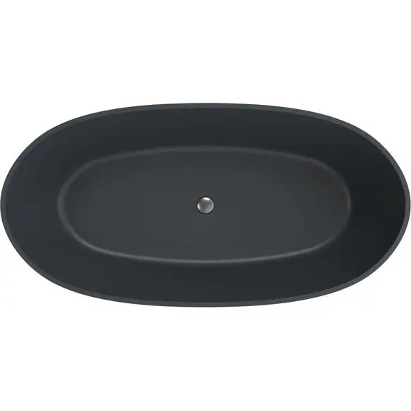 Мармурова ванна Miraggio Estella Miramarble Matt Full RAL 8814324 (167x83 см, сіра матова, окремостояча), Колір виробника: темно-сірий матовий, Технологія виробництва: full ral, фото , изображение 3