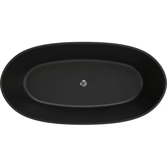 Мармурова ванна Miraggio Estella Miramarble Matt Full RAL 8814322 (167x83 см, чорна матова, окремостояча), Колір виробника: чорний матовий, Технологія виробництва: full ral, фото , изображение 2