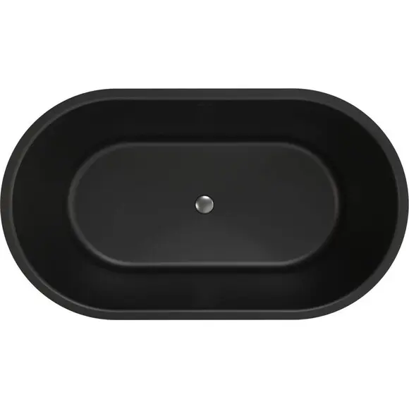 Мармурова ванна Miraggio Helga Miramarble Matt Full RAL 8814334 (150x85 см, чорна матова, окремостояча), Колір виробника: чорний матовий, Технологія виробництва: full ral, фото , изображение 3