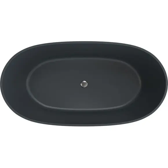 Мармурова ванна Miraggio Molly Miramarble Matt Full RAL 8814352 (159x81 см, сіра матова, окремостояча), Колір виробника: темно-сірий матовий, Технологія виробництва: full ral, фото , изображение 3