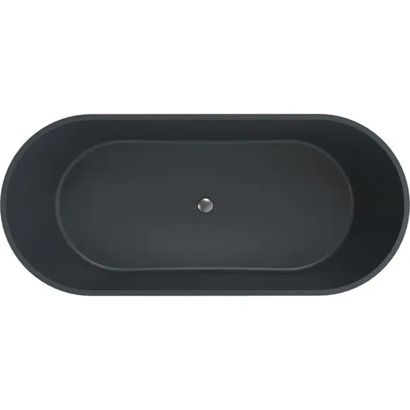 Мармурова ванна Miraggio Siena Miramarble Matt Full RAL 8814364 (180x80 см, сіра матова, окремостояча), Колір виробника: темно-сірий матовий, Технологія виробництва: full ral, фото , изображение 3