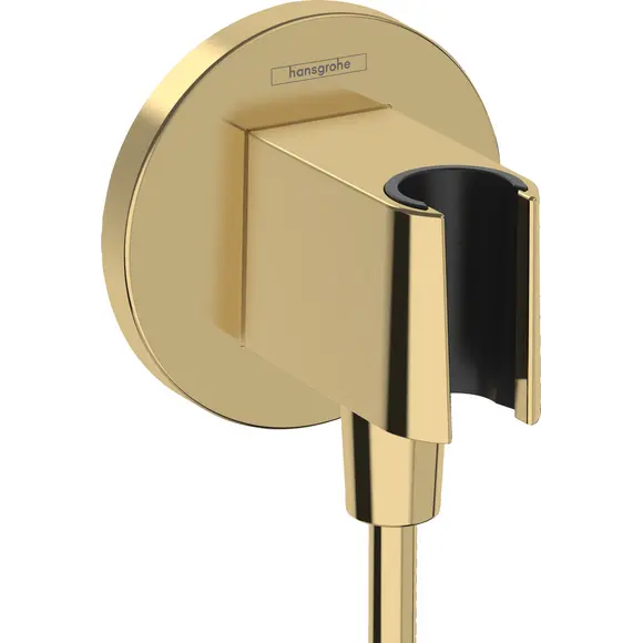 Підключення для душового шлангу Hansgrohe FixFit S Polished Gold Optic 26888990 (золоте, з тримачем), Колір виробника: золото, фото 