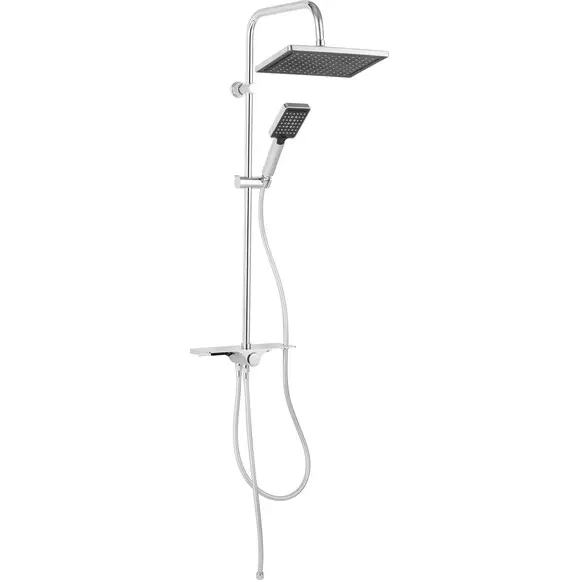Душова система Ferro Kanto Verdeline Chrome NP94VL (хром, без змішувача, з полицею), Колір виробника: хром, фото 