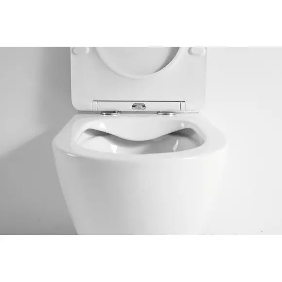 Безобідковий підвісний унітаз Imprese Blatna N Rimless White Glossy c06801303 (з сидінням), фото , изображение 2