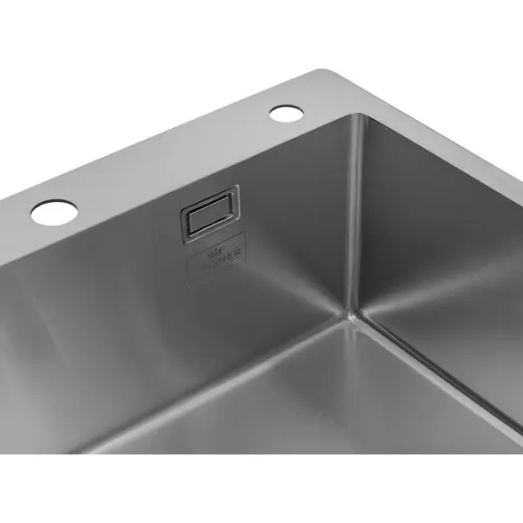 Кухонна мийка Kroner KRP Gebürstet 6050HM (Geburstet-6050HM, 60x50 см, 3.0/1.0 мм, з коландером та сифоном), Доступні розміри: 60x50, фото , изображение 5
