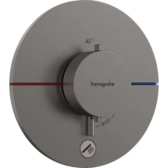 Смеситель скрытого монтажа с термостатом для душа Hansgrohe ShowerSelect Comfort S Brushed Black Chrome 15562340+01500180 (брашированный черный хром, внутренняя часть в комплекте), Цвет производителя: брашированный черный хром, фото 2