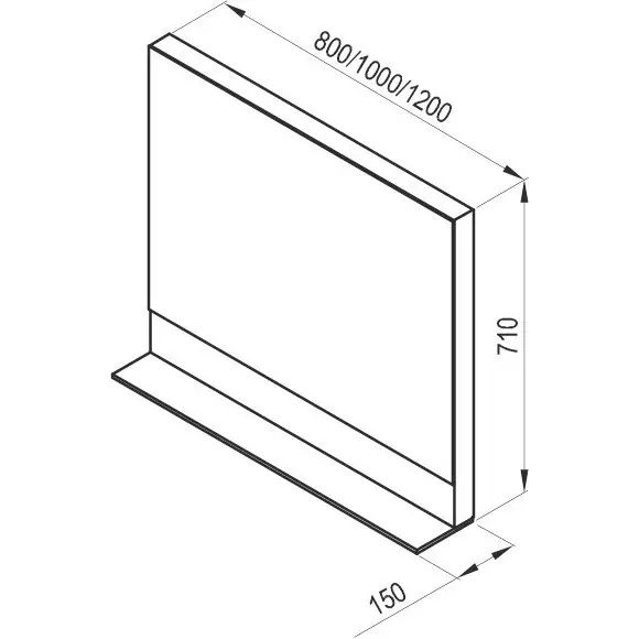 Дзеркало для ванної кімнати Ravak Formy 80 X000001046 (80x71 см, дуб, з полицею), Доступні розміри: 80 x 71, Колір виробника: дуб, фото , изображение 2
