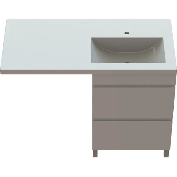 Тумба Snail Рамона с умывальником Snail Юнона 1255KMN142RA100 (125 см, белая глянцевая, правая, напольная), Доступные размеры: 125 x 62 R, фото 3
