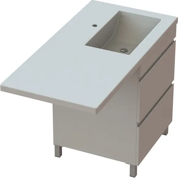 Тумба Snail Рамона с умывальником Snail Юнона 1255KMN142RA100 (125 см, белая глянцевая, правая, напольная), Доступные размеры: 125 x 62 R, фото 4