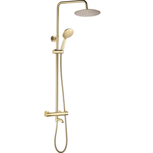 Душова система з термостатом VBI Milano Gold VBI-050111GL (золото, з виливом), Колір виробника: золото, фото 