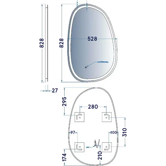 Зеркало для ванной комнаты Devit Style 5415080 (50x80 см, с LED-подсветкой), Доступные размеры: 50 x 80, фото 7