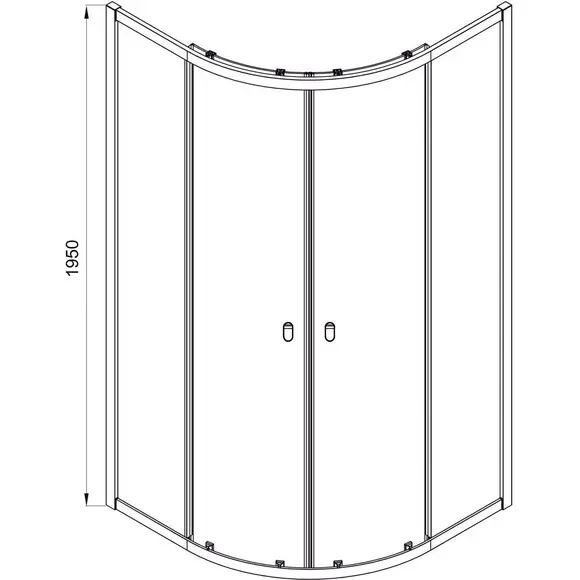 Душова кабіна Koller Pool Line Arc Black Matt 1440652504 (90x90 см, скло матове, профіль чорний матовий), Доступні розміри: 90 x 90, Колір виробника: матове скло, обробка чорна, фото , изображение 3