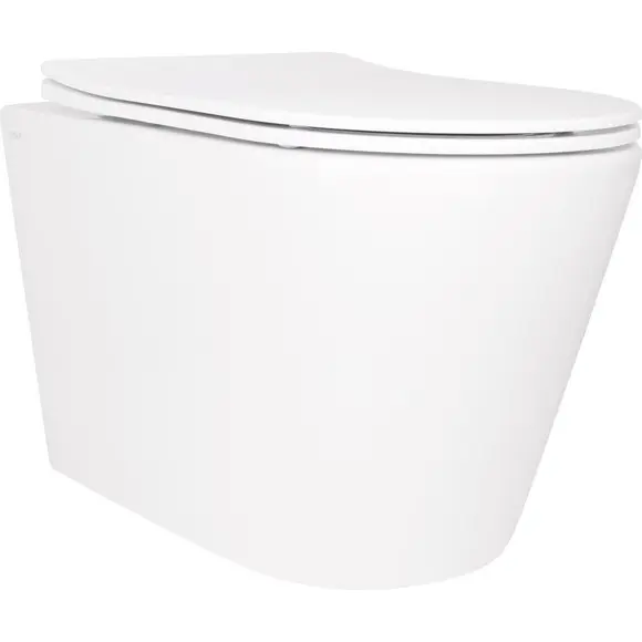 Безободковый подвесной унитаз Qtap Scorpio Ultra Quiet Rimless QT14332380AW (воронкообразный, с сиденьем), фото 
