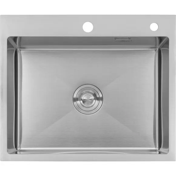 Кухонная мойка со смесителем Kroner KRG6050HMERSC03111BLKSP016 (60x50 см, 3.0/1.0 мм, с коландером, дозатором и сифоном), фото 2