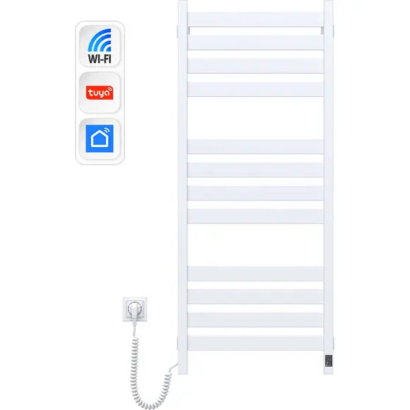 Электрический полотенцесушитель Navin Largo Sensor Wi-Fi 12-844155-5012 (500x1200, белый, левый, сенсорный, с таймером), Доступные размеры: 500 x 1200, Цвет производителя: белый глянец, Подключение полотенцесушителя: левое, фото 