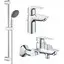 Комплект смесителей для ванной комнаты Grohe QuickFix Start Edge S-Size UA202501SQ (24196001+24198001+27942000), фото 