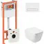 Унитаз подвесной Qtap Crow QT05335170W с инсталляцией Qtap Nest QT0133M425 и клавишей смыва M08V1384W (QT05335170W0133M425M08V1384W, с сиденьем и звукоизоляционной прокладкой), фото 