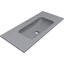 Раковина Miraggio Della 1000 Mirastone gray 0002480 (100x45 см, сіра матова, з крилом), Доступні розміри: 100 x 45, Колір виробника: сірий, Технологія виробництва: Mirastone, фото 