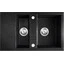 Мийка для кухні Ferro Mezzo II Graphite Shine DRGM3/48/79HA (79x48 см, графітова глянсова, із фруктівницею, із сифоном та клапаном-автоматом), Доступні розміри: 79.5x48, Колір виробника: графіт глянсовий, фото 