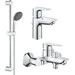 Комплект смесителей для ванной комнаты Grohe QuickFix Start Edge S-Size UA202501SQ (24196001+24198001+27942000), фото 