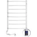 Електрична рушникосушарка Navin Омега Sensor 12-015133-5380 (530x800, біла глянсова, ліва, сенсорна, з таймером), Доступні розміри: 530 x 800, Колір виробника: білий глянець, Підключення рушникосушарки: ліве, фото 