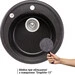 Мойка для кухни Lidz D510/200 GRF-13 (LIDZGRF13D510200, 50.5 см, графит, с сифоном), Цвет производителя: графит, фото 2
