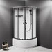 Душовий бокс Am.Pm X-Joy Round Deep W94C-401A-090BT (90x90 см, прозоре скло, профіль чорний матовий, з піддоном), Доступні розміри: 90 x 90, Колір виробника: чорний матовий, фото , изображение 2