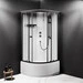 Душовий бокс Am.Pm X-Joy Round Deep W94C-401A-090BT (90x90 см, прозоре скло, профіль чорний матовий, з піддоном), Доступні розміри: 90 x 90, Колір виробника: чорний матовий, фото , изображение 3