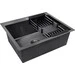 Кухонна мийка Kroner KRP Schwarze 6050HM PVD (Schwarze-6050HM, 60x50 см, 3.0/1.0 мм, з колландером та сифоном), Доступні розміри: 60x50, фото 