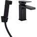 Змішувач для умивальника Qtap Gemini Black Matt QTGEM272BLM45690 (чорний матовий, з гігієнічним душем), Колір виробника: чорний матовий, фото 