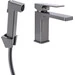 Смеситель для умывальника Qtap Gemini Gunmetal Black QTGEM272GMB45692 (черный металлик, с гигиеническим душем), Цвет производителя: черный металлик, фото 