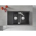 Мийка для кухні Ferro Mezzo II Graphite Shine DRGM3/48/79HA (79x48 см, графітова глянсова, із фруктівницею, із сифоном та клапаном-автоматом), Доступні розміри: 79.5x48, Колір виробника: графіт глянсовий, фото , изображение 2
