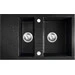 Мийка для кухні Ferro Mezzo II Graphite Shine DRGM3/48/79HA (79x48 см, графітова глянсова, із фруктівницею, із сифоном та клапаном-автоматом), Доступні розміри: 79.5x48, Колір виробника: графіт глянсовий, фото 