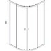 Душова кабіна Koller Pool Line Arc Black Matt 1440652504 (90x90 см, скло матове, профіль чорний матовий), Доступні розміри: 90 x 90, Колір виробника: матове скло, обробка чорна, фото , изображение 3