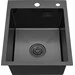 Кухонна мийка Kroner KRP PVD Schwarze-4050HM (40x50 см, 3.0/1.0 мм, з коландером та сифоном), Доступні розміри: 40 x 50, фото , изображение 3