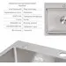 Мойка для кухни Lidz Handmade H5045 Brushed Steel LDH5045BRU3538347517 (50x45 см, брашированная сталь, 3.0/1.0 мм, с корзиной, сифоном и дозатором), Доступные размеры: 50 x 45, Цвет производителя: брашированная нержавеющая сталь, Тип поверхности: brash (брашированная, матовая), фото 16