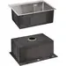 Мойка для кухни Lidz Handmade H5045 Brushed Steel LDH5045BRU3538347517 (50x45 см, брашированная сталь, 3.0/1.0 мм, с корзиной, сифоном и дозатором), Доступные размеры: 50 x 45, Цвет производителя: брашированная нержавеющая сталь, Тип поверхности: brash (брашированная, матовая), фото 5