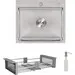 Мойка для кухни Lidz Handmade H5045 Brushed Steel LDH5045BRU3538347517 (50x45 см, брашированная сталь, 3.0/1.0 мм, с корзиной, сифоном и дозатором), Доступные размеры: 50 x 45, Цвет производителя: брашированная нержавеющая сталь, Тип поверхности: brash (брашированная, матовая), фото 