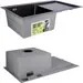 Мойка для кухни Lidz Handmade H7849BR Brushed Black PVD LDH7849BRPVD4362547531 (78x49 см, брашированная черная, 3.0/1.0 мм, с корзиной, сифоном и дозатором), Доступные размеры: 78 x 49 R, Цвет производителя: брашированный черный, Тип поверхности: PVD brash, фото 5