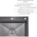 Мойка для кухни Lidz Handmade H6050HB Decor Black PVD Honeycomb LDH6050BDECPVD4837149129 (60x50 см, черный декор, 2.5/0.5 мм, с корзиной, сифоном и дозатором), Доступные размеры: 60 x 50, фото 3