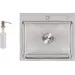 Мойка для кухни Lidz Handmade H5045 Brushed Steel LDH5045BRU3538347517 (50x45 см, брашированная сталь, 3.0/1.0 мм, с корзиной, сифоном и дозатором), Доступные размеры: 50 x 45, Цвет производителя: брашированная нержавеющая сталь, Тип поверхности: brash (брашированная, матовая), фото 2