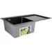 Мойка для кухни Lidz Handmade H7849BR Brushed Black PVD LDH7849BRPVD4362547531 (78x49 см, брашированная черная, 3.0/1.0 мм, с корзиной, сифоном и дозатором), Доступные размеры: 78 x 49 R, Цвет производителя: брашированный черный, Тип поверхности: PVD brash, фото 3