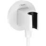 Підключення для душового шлангу Hansgrohe FixFit S Matt White 26888700 (біле матове, з тримачем), Колір виробника: білий матовий, фото 