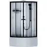 Душовий бокс Am.Pm X-Joy Round Deep W94C-401A-090BT (90x90 см, прозоре скло, профіль чорний матовий, з піддоном), Доступні розміри: 90 x 90, Колір виробника: чорний матовий, фото 
