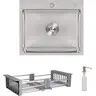 Мойка для кухни Lidz Handmade H5045 Brushed Steel LDH5045BRU3538347517 (50x45 см, брашированная сталь, 3.0/1.0 мм, с корзиной, сифоном и дозатором), Доступные размеры: 50 x 45, Цвет производителя: брашированная нержавеющая сталь, Тип поверхности: brash (брашированная, матовая), фото 