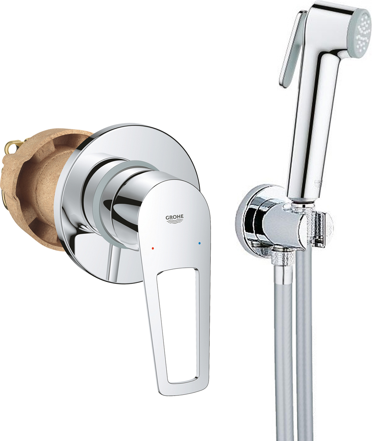 Гигиенический душ со смесителем Grohe QuickFix Bau Loop UA202406QF ...
