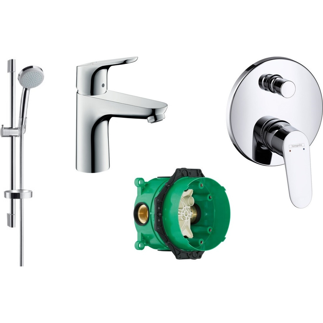Комплект смесителей 4 в 1 для ванной комнаты Hansgrohe Focus (31607000 ...