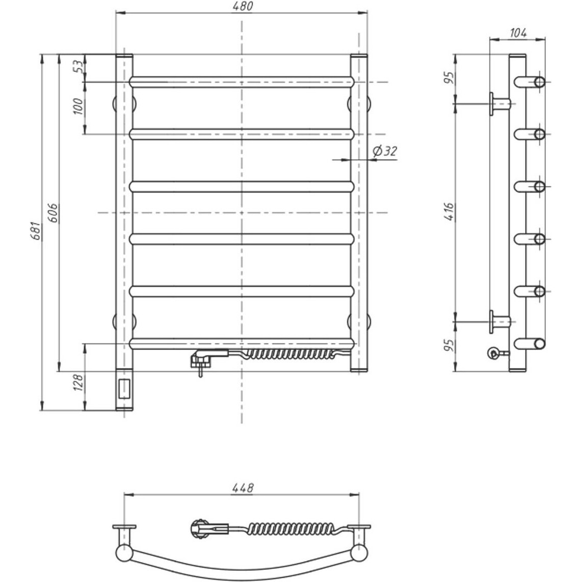 Электрический полотенцесушитель Navin Камелия Sensor 12-207033-4860 ...